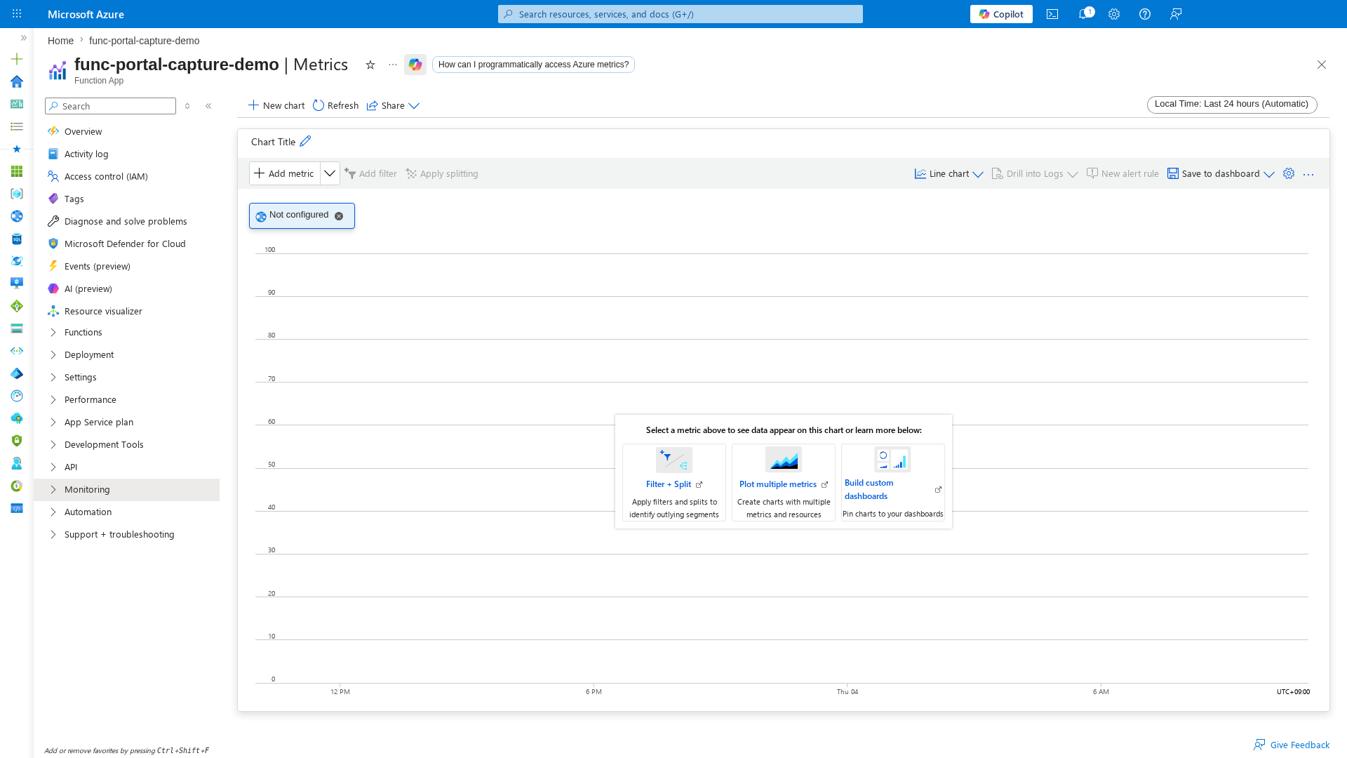 Metrics explorer blade for reliability monitoring
