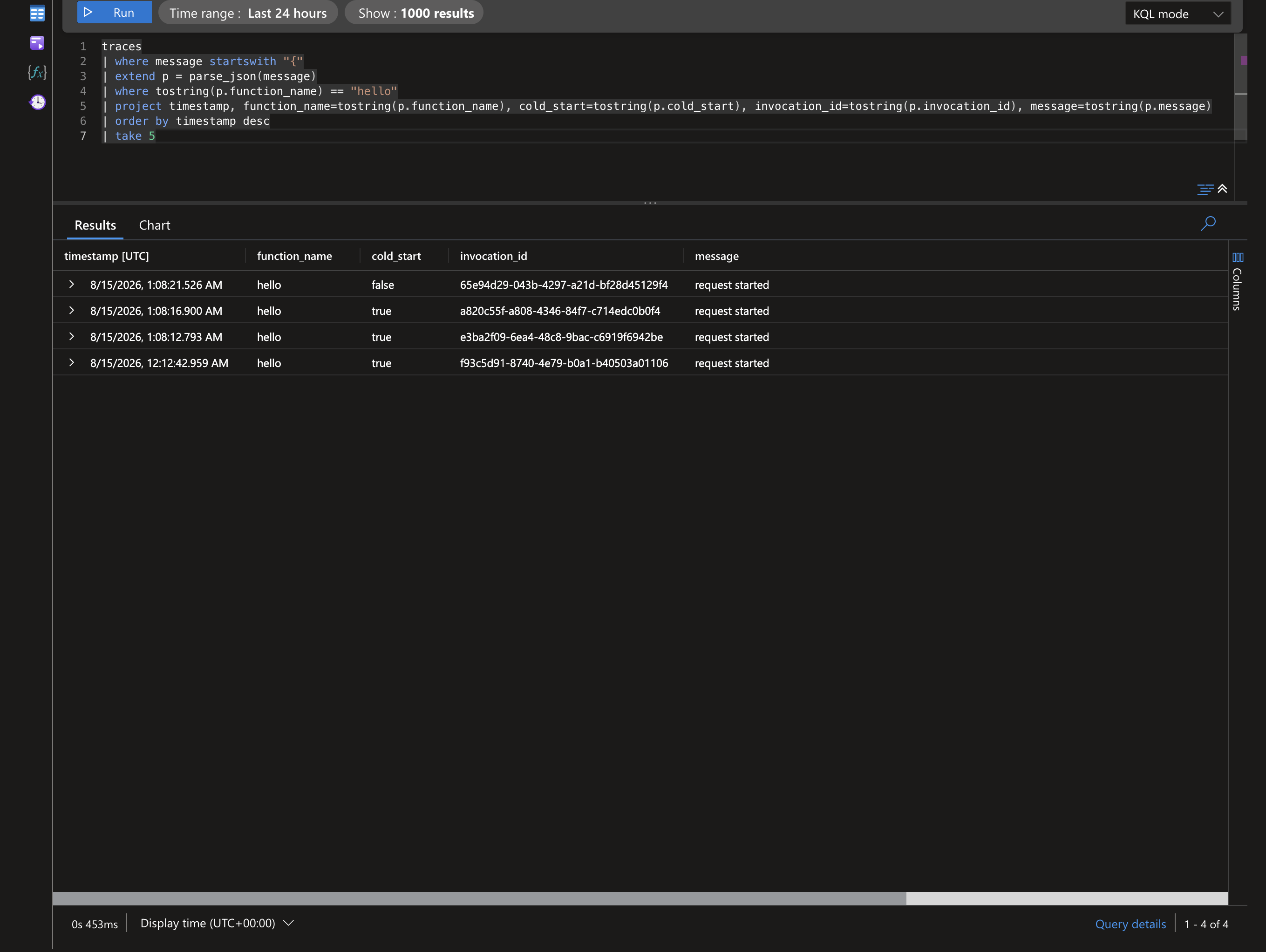 App Insights Logs — after azure-functions-logging